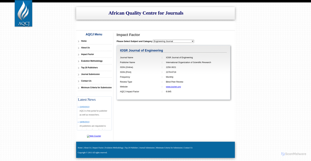 Security scan screenshot of www.aqcj.org