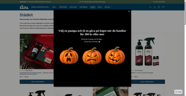 Security scan screenshot of https://vasterbottenssapa.se/collections/stadkit