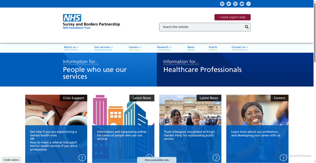 Security scan screenshot of http://www.sabp.nhs.uk