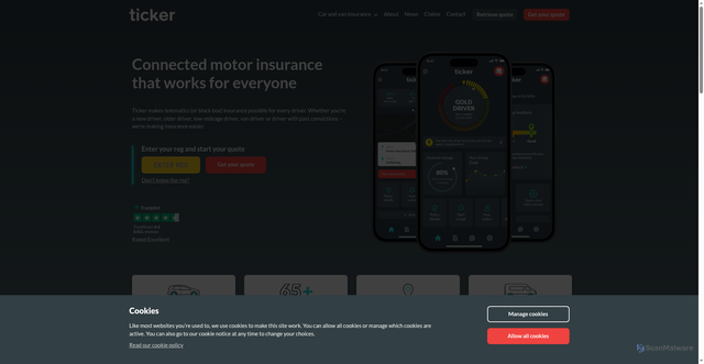 Security scan screenshot of https://ticker.co.uk