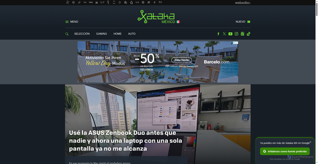 Security scan screenshot of https://xataka.com.mx
