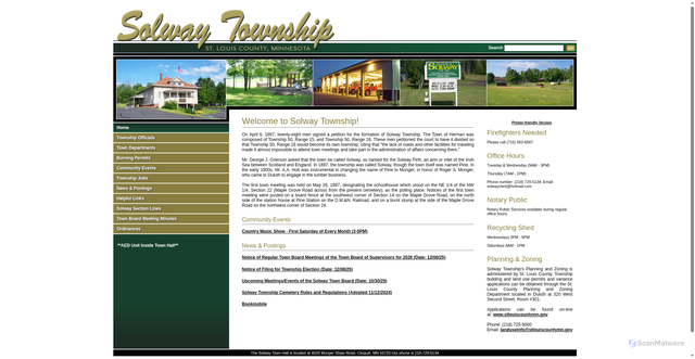 Security scan screenshot of https://www.solwaytownship-mn.gov/