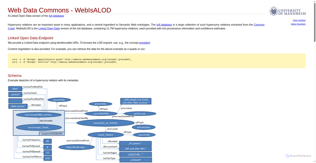 Security scan screenshot of https://webisa.webdatacommons.org