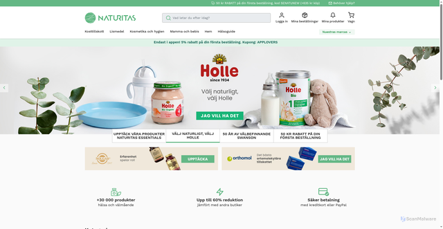 Security scan screenshot of https://naturitas.se