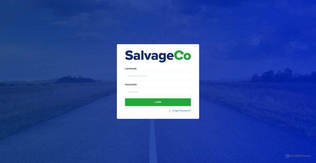 Security scan screenshot of https://www.salvage.co