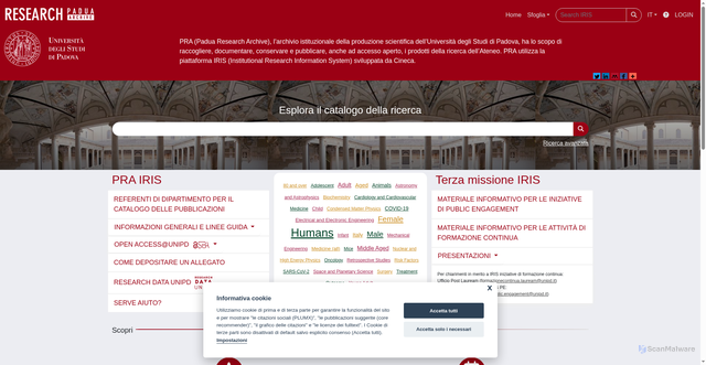 Security scan screenshot of https://www.research.unipd.it