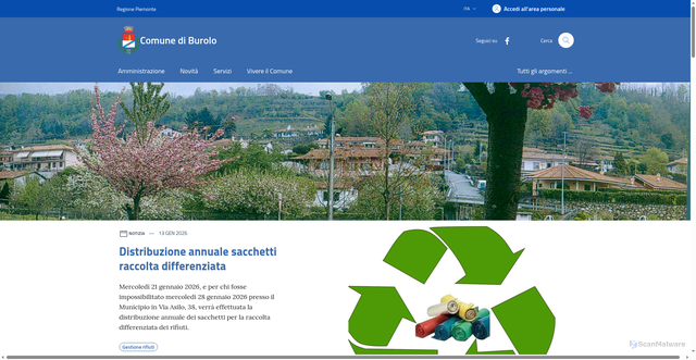 Security scan screenshot of https://www.comune.burolo.to.it/