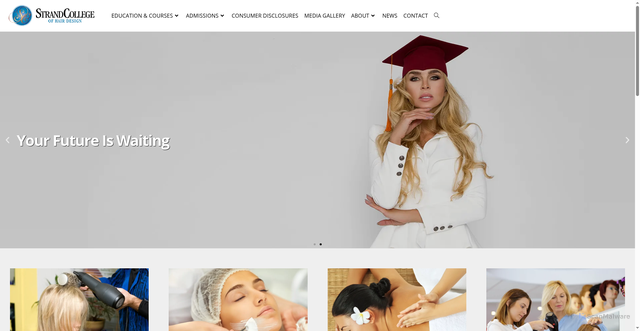 Security scan screenshot of https://strandcollege.com/