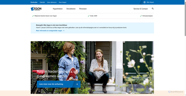Security scan screenshot of https://aegon.nl