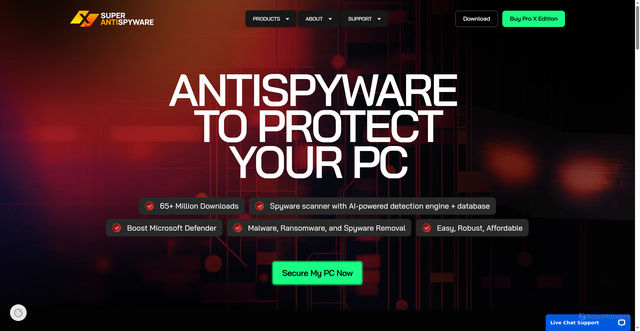 Security scan screenshot of https://www.superantispyware.com