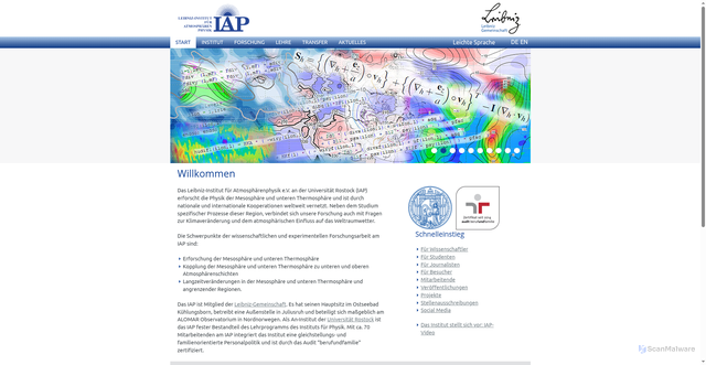 Security scan screenshot of https://www.iap-kborn.de/home/