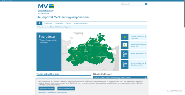 Security scan screenshot of https://www.steuerportal-mv.de/