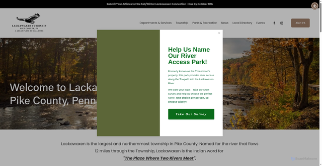 Security scan screenshot of https://www.lackawaxentownshippa.gov/