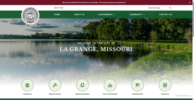 Security scan screenshot of https://cityoflagrangemo.gov/