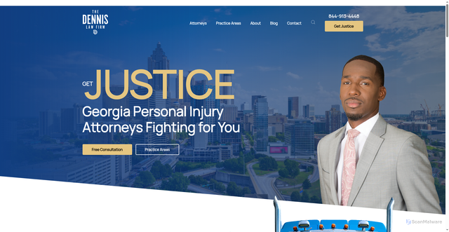 Security scan screenshot of https://www.dennislawllc.com/