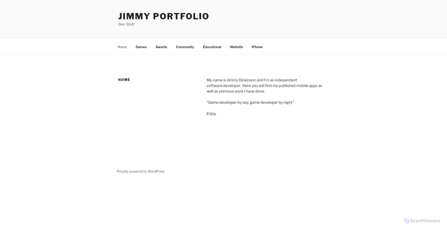 Security scan screenshot of https://portfoliojimmy.azurewebsites.net