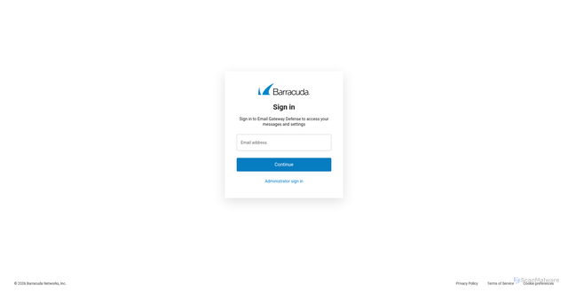 Security scan screenshot of https://us.ess.barracudanetworks.com