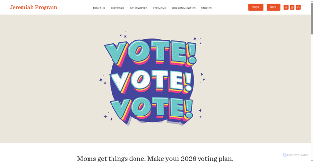 Security scan screenshot of https://jeremiahprogram.org/vote/