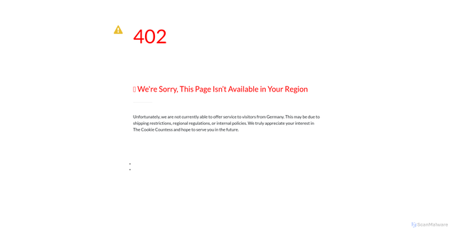 Security scan screenshot of https://thecookiecountess.com