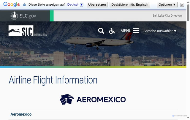 Security scan screenshot of https://slcairport.com/airlines-flights/