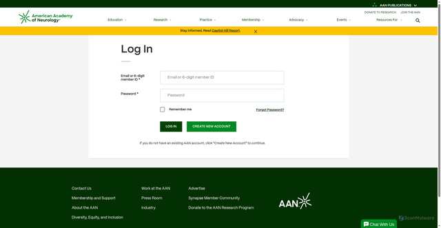 Security scan screenshot of https://aan.my.site.com