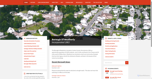 Security scan screenshot of https://weatherlypa.gov/