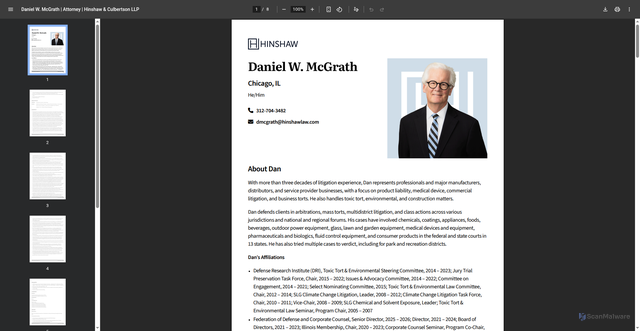 Security scan screenshot of https://www.hinshawlaw.com/print/v2/content/6719/daniel-mcgrath.pdf