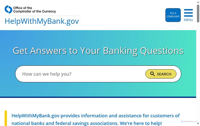 Security scan screenshot of https://ayudaconmibanco.gov/