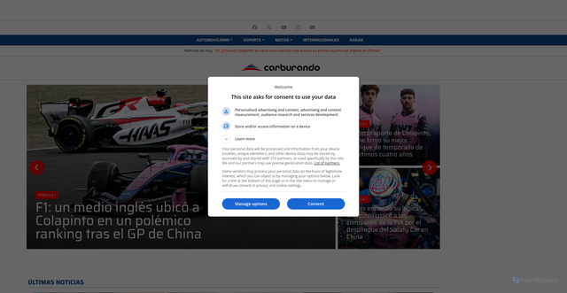 Security scan screenshot of https://carburando.com