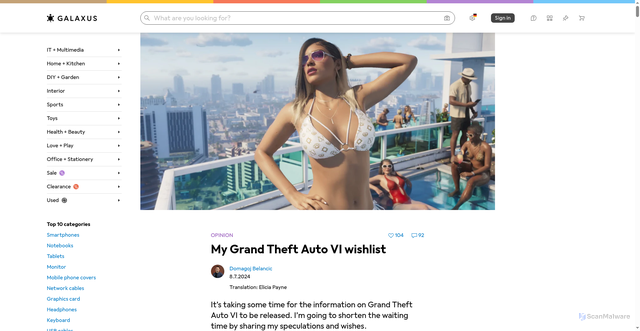 Security scan screenshot of https://www.galaxus.de/en/page/my-grand-theft-auto-vi-wishlist-33849