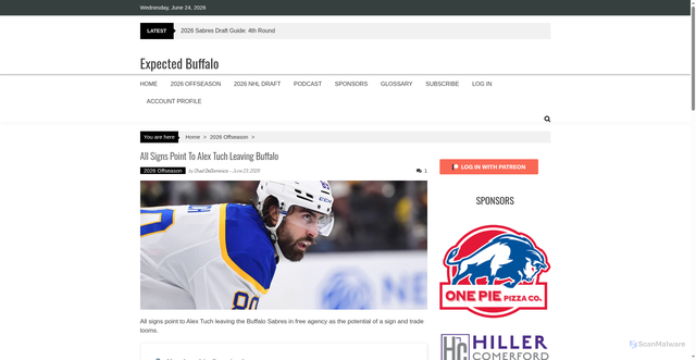 Security scan screenshot of https://www.expectedbuffalo.com/all-signs-point-to-alex-tuch-leaving-buffalo-sabres/
