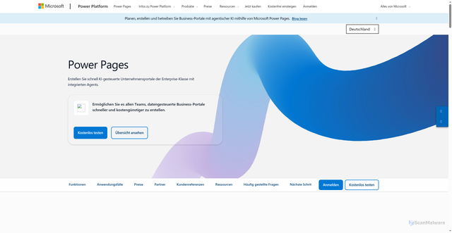 Security scan screenshot of https://powerpages.microsoft.com