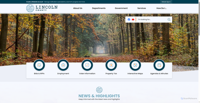 Security scan screenshot of https://lincolncountysd.gov/