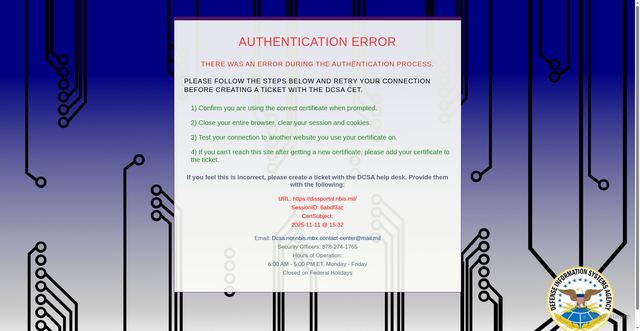Security scan screenshot of https://dissportal.nbis.mil/diss-jvs-ui/faces/consent.jsp