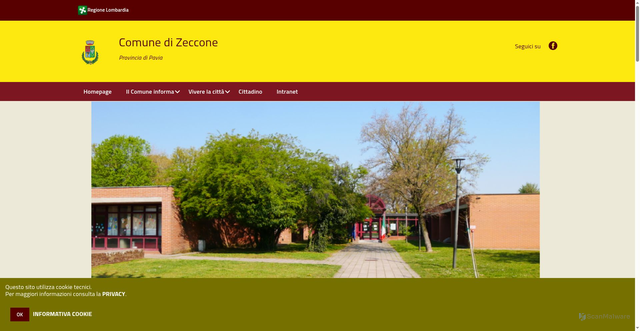 Security scan screenshot of https://www.comune.zeccone.pv.it/hh/index.php