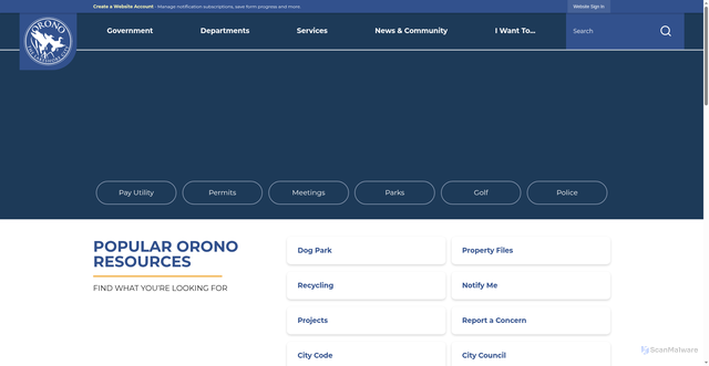 Security scan screenshot of https://oronomn.gov/
