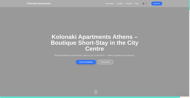Security scan screenshot of https://kolonaki-home-stay.pages.dev/