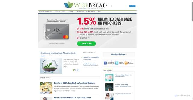 Security scan screenshot of https://wisebread.com