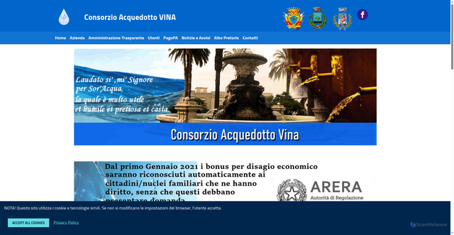 Security scan screenshot of https://www.acquedottovina.it/