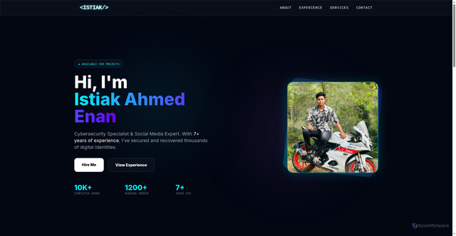 Security scan screenshot of https://istiakahmedenan-v8l8tcfz97.edgeone.app/