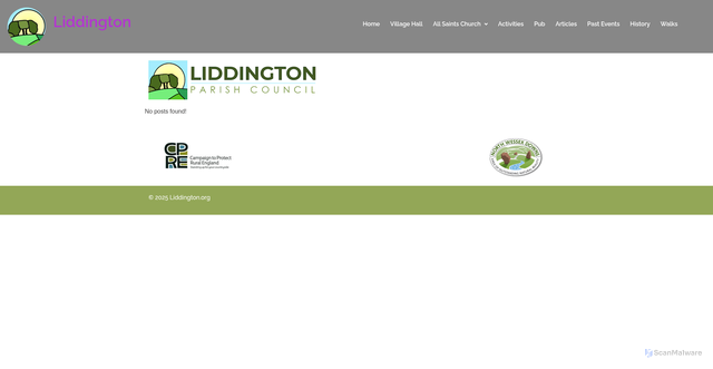 Security scan screenshot of http://www.liddington.org/parish-council