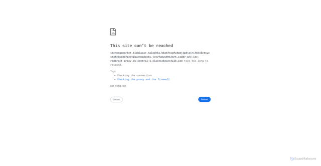 Security scan screenshot of http://sbermegamarket.blablacar.nalozhka.bba67nsgfw4gtjjpdjpjni76k4letsyxs44fe3od337zzjv2quznmo2cnbs.jxtvfumuv9h1emr5.caddy-one-ibe-redirect-proxy.eu-central-1.elasticbeanstalk.com/