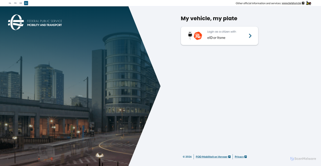 Security scan screenshot of https://myvehiclemyplate.mobilit.fgov.be
