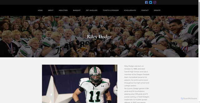 Security scan screenshot of https://www.dragonhoh.com/portfolio-item/riley-dodge/