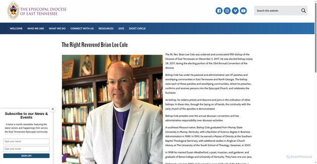 Security scan screenshot of https://dioet.org/the-right-reverend-brian-lee-cole/