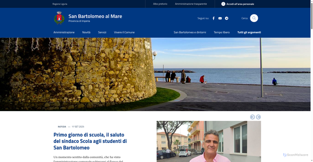 Security scan screenshot of https://www.comune.sanbartolomeoalmare.im.it/