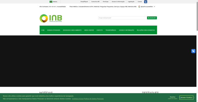 Security scan screenshot of https://www.inb.gov.br/
