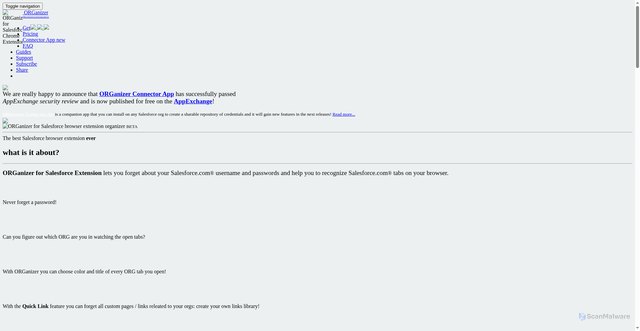 Security scan screenshot of https://organizer.solutions