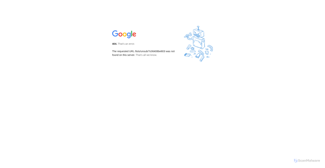 Security scan screenshot of https://gmail.com/lists/unsub/7c06408be803