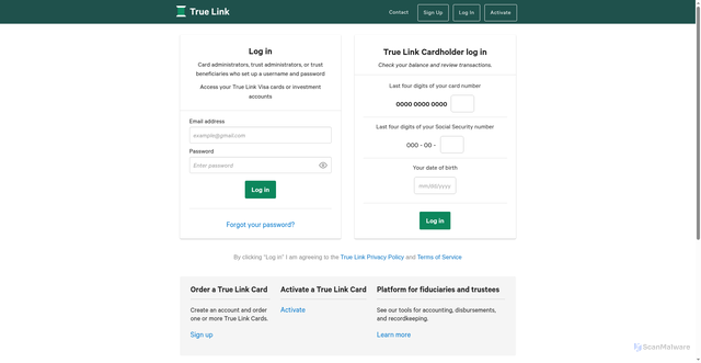 Security scan screenshot of https://member.truelinkfinancial.com